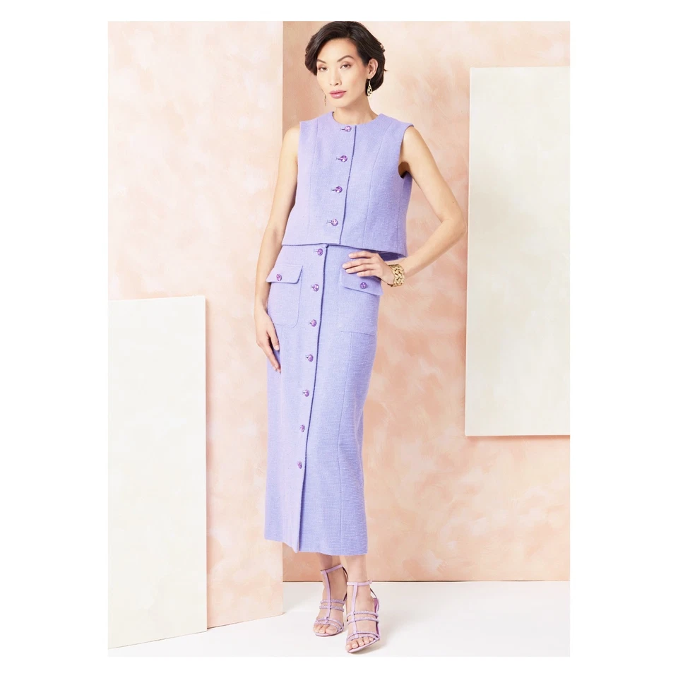 Vogue Schnittmuster V2118 - Kombination - sommerliches Kostüm mit schmalem Rock - Bild 2 von 4