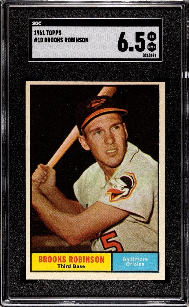 BROOKS ROBINSON ~ 1961 Topps Baseball #10 ~ Graded SGC 6.5 EX-NM+