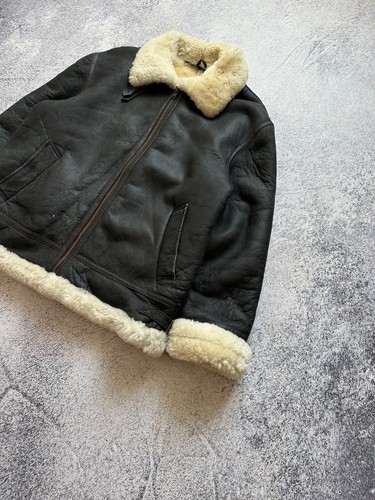 Aviator Italy Type B-3 Shearling Leather Jacket – Vintage Bomber Pilot Coat Sz L - Picture 5 of 24