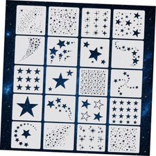 20 Pcs Star Stencils Reusable Star Stencils for Painting on Wood, Canvas,