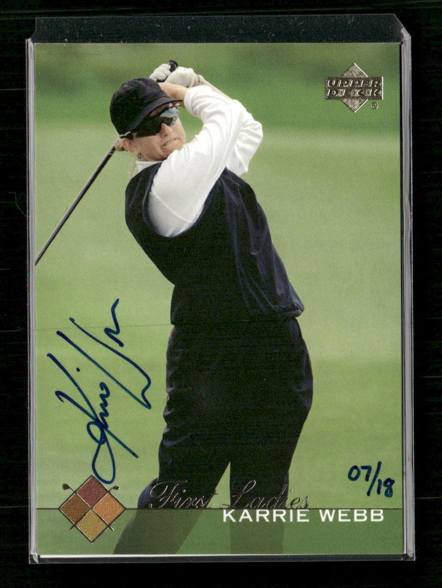 2003 Upper Deck Karrie Webb RC Buyback On-Card Auto #/18 #51
