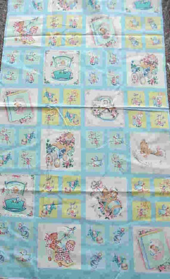 Tiny Treasures baby crib quilt panel retro scenes Marcus fabric