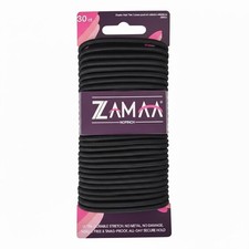 Black Hair Ties for Thick   30-Pack, 4mm Nylon Elastic, No Metal, No...