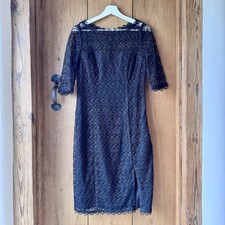 Stunning Coast Black Lace Occasion Dress Size 14 Party Cocktail Wedding