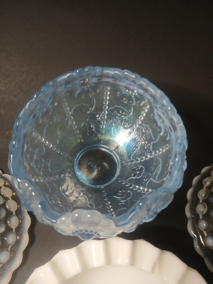Fenton Glass With Beautiful Details And Colors Candle Holder Milk Glass ...