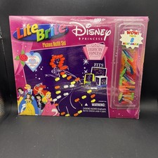 NEW LITE BRITE 10 PICTURE REFILL SET DISNEY PRINCESS W/ PEGS - HTF READ