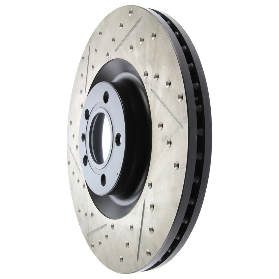StopTech 127.33087R Front Right Drilled Slotted Brake Rotor for 2004-09 Audi S4 - Image 2 of 4