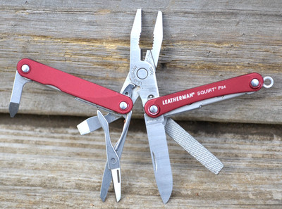 Genuine Leatherman Squirt PS4 Red Multitools Knife, Plier Multi-Tools--Excellent