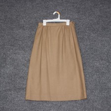 Vintage Pendleton Woolen Mills Skirt Size 8 Beige Pleated Midi Virgin Wool USA