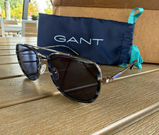 GANT Designer Aviator Sunglasses Silver Metal Frame Gray Tinted Lenses UV400