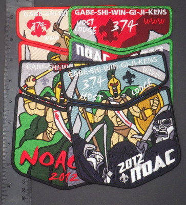 OA Gabe-Shi-Win-Gi-Ji-Kens Lodge 374 2012 NOAC HOST LODGE 4 Sets Flaps 