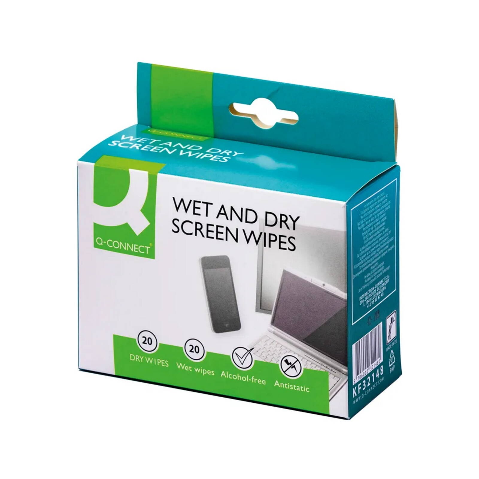 Q-Connect Pack Of 20 Wet and Dry Wipes (KF32148)