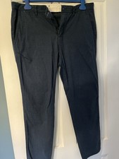 Zara Men’s Dark Blue Cotton Trousers Size 34 Regular Fit Tapered Leg