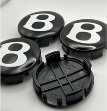 4pcs Set Fits Bentley Wheel Center Caps Oem B Logo 3w0601170f Black White