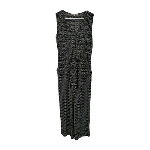 Max Studio Jumpsuit Women’s Sleeveless Wide Leg Pockets Black/White Size S - 第 1/15 張圖片
