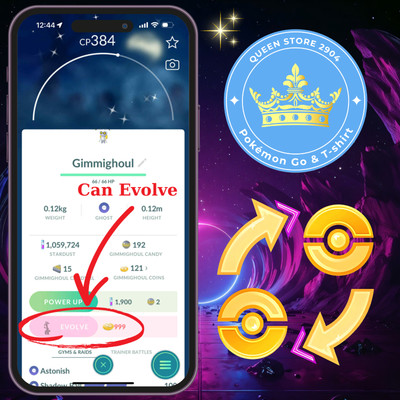 Pokémon TRADE GO || Shiny Gimmighoul Without Background Can Evolve Digital
