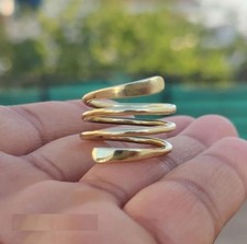 Solid Brass Statement Ring: Adjustable Multi-Layer Design Ring All Size R 491