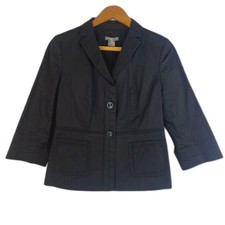 Ann Taylor Lightweight 100 Cotton Peplum Dressy Blazer Career Office Size 4P