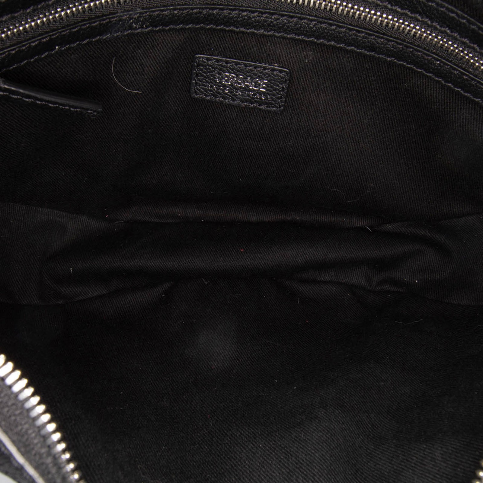 Authenticated Versace Small Leather Repeat Black … - image 4
