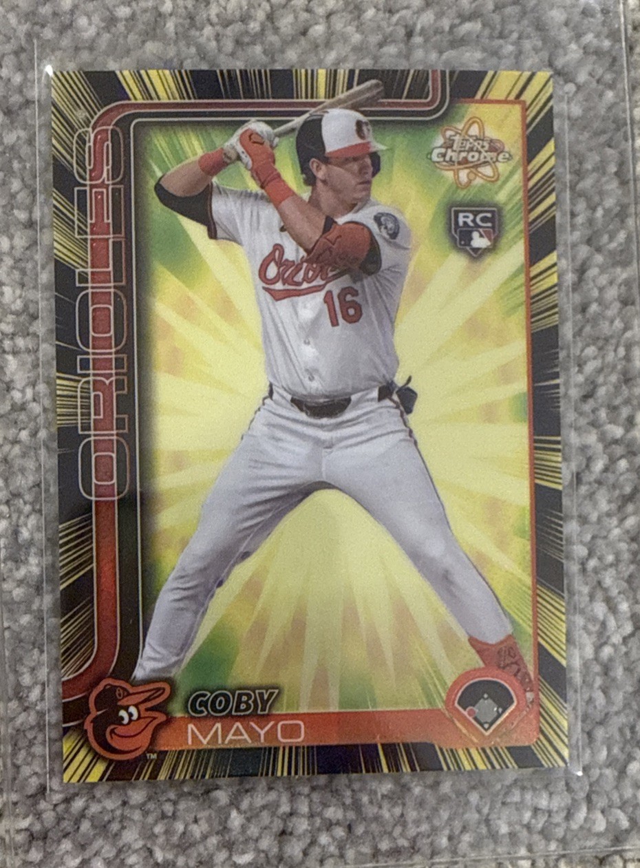 2025 Topps Chrome Coby Mayo Radiating Rookie #RR-1 Baltimore Orioles Case Hit