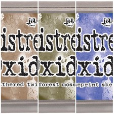 Distress Oxide Ink Pad 3-Pack: Gathered Twigs, Blueprint Sketch, Forest Moss