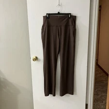 All In Motion Women’s Brown Straight Leg Yoga Pants w Pockets Stretch Size Large