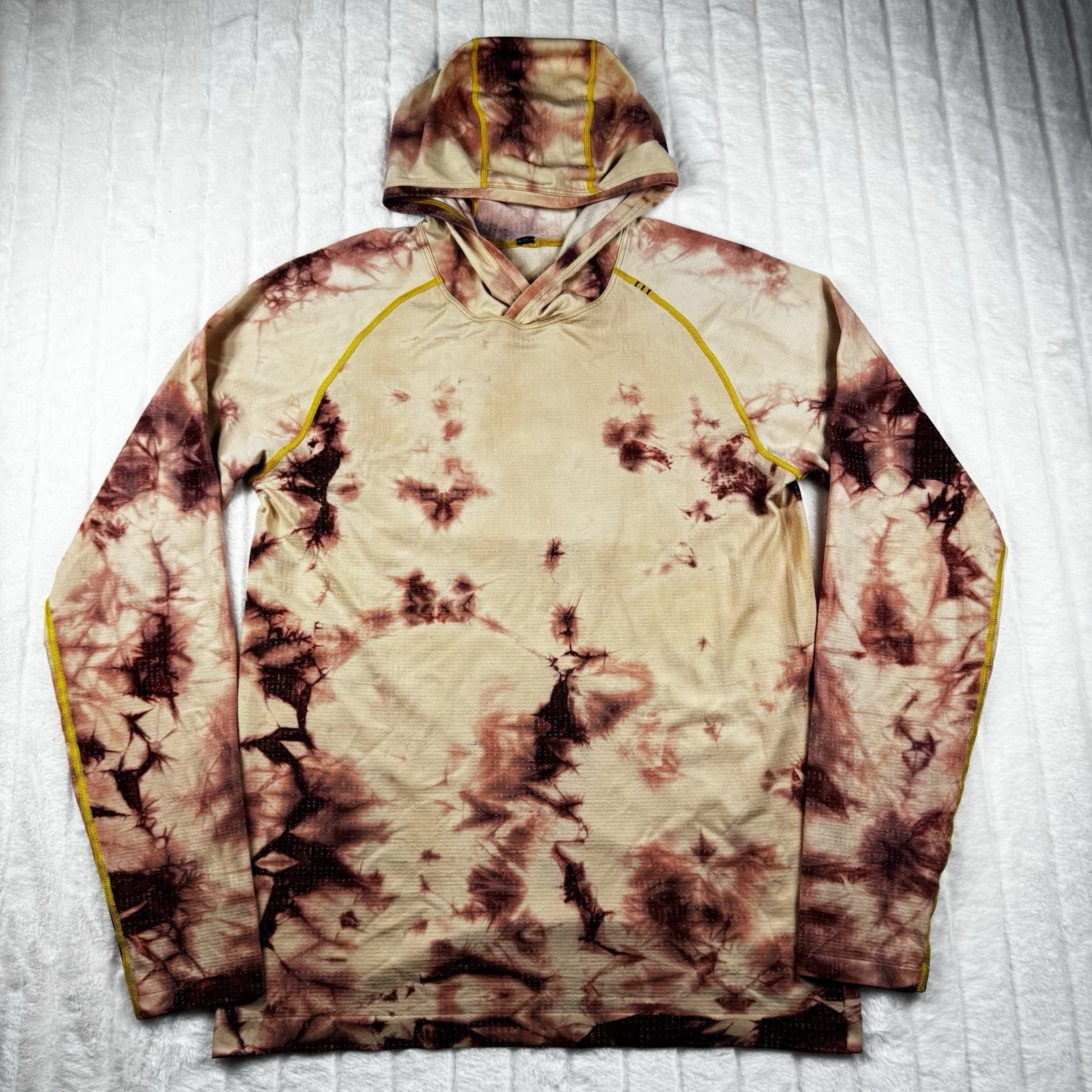 Lululemon Metal Vent Hoodie Tie Dye Men's M Stretch Gym Pullover All Over Print