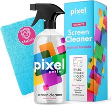Pixel 500ml Screen Cleaner Spray & Microfiber Cloth Kit 500ml, Transparent