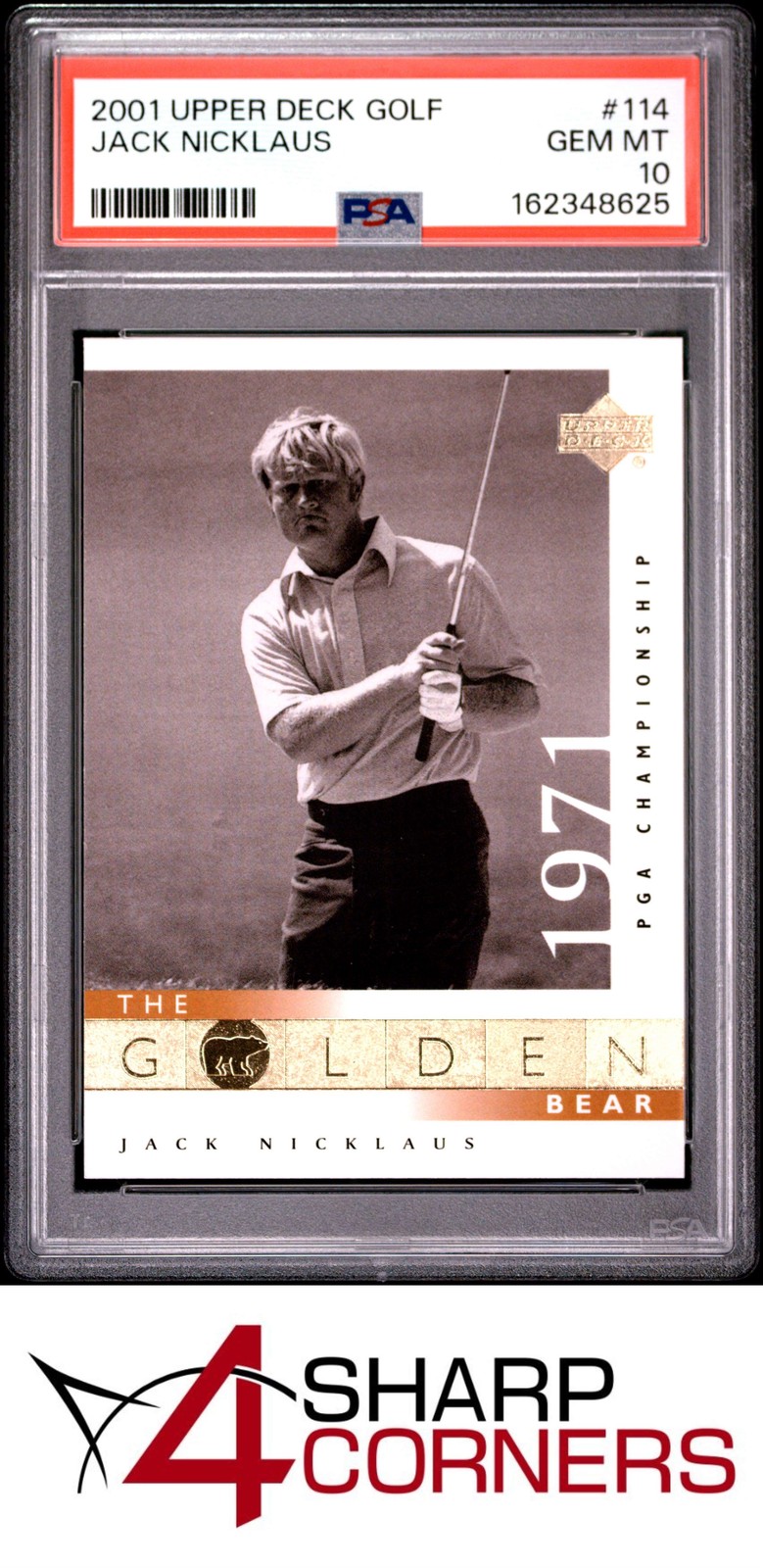 2001 UPPER DECK GOLF #114 JACK NICKLAUS HOF PSA 10