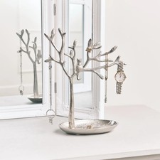 Silver Cat Tree Jewellery Stand home decor accessories gift trinket tray