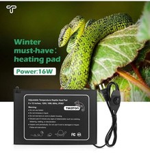 Tikaton Reptile Heat Pad Under Tank Heater Terrarium Heat Mat 8.5 x 18.5 lg NEW