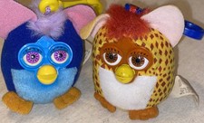 Furby McDonald's Keychains Plush Stuffed Animal Backpack Clips 2000 Tiger