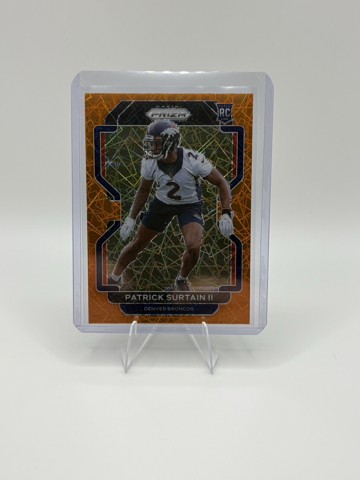 2021 Panini Prizm Patrick Surtain II #374 Orange Lazer Rookie Denver Bronco DPOY