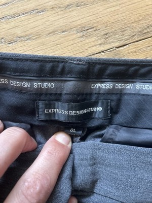 Express Design Studio Womens Wide Leg Trouser Pants Size 6L Gray Office