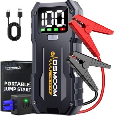 BSMOOM Car Jump Starter,5000A Portable Car Jump Starter Battery Pack (10.0L Gas/