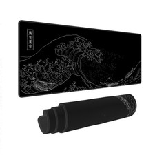 Great Wave Off Kanagawa Mousepad,Japanese Large Gaming Mouse Pad,Black Extend...