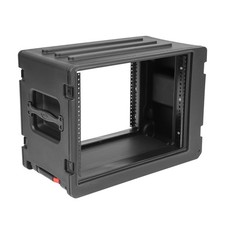 SKB 8U rSeries Shallow Rolling Rack with Integrated Back Wheels and Pull Handle