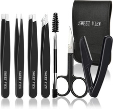 7Pcs Eyebrow Tweezers Kit for Women Precision Plucker with Brow Scissors  Razor
