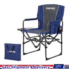 Aluminium Folding Camping/Garden/Fishing Directors Chair with Side Table, Blue