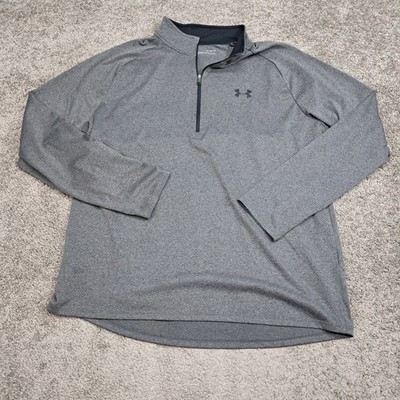 Under Armour Mens HeatGear Tech 2.0 1/4 Zip Pullover Gray XL 1328495
