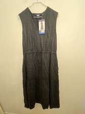 Lands End Minimalist Ruffle Tiered Midi Dress Size L Resortwear Pockets