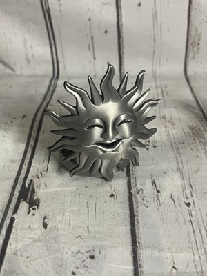 Sun Face Metal Tea Light Candle Holder Celestial Whimsical Art Decor