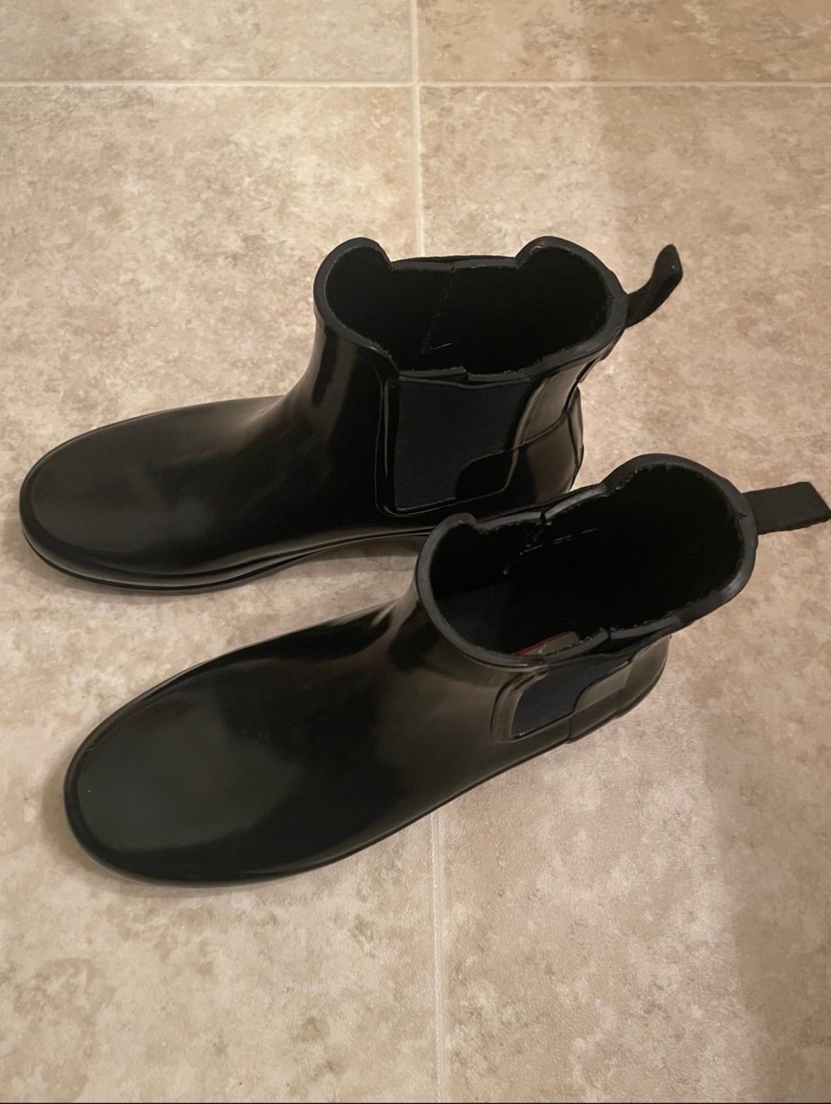 Hunter Women's Black Refined Chelsea Waterproof Ankle Rain Boots