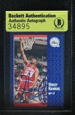 BAS 1991-92 Fleer Hersey Hawkins #154 Authentic Auto 3c7
