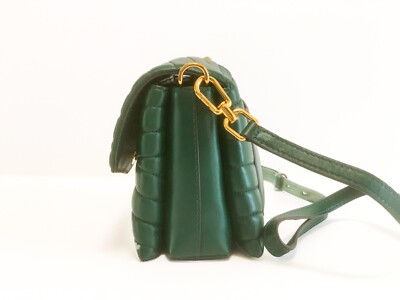 【美品】TORYBURCH KIRA CHEVRON グリーン Tory Burch Kira Basil Chevron Leather Purse, Small