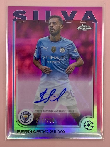 2024/25 Topps Chrome UCC Auto Bernardo Silva Manchester City 211/250Pink #CA-BE