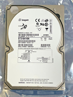Seagate ST318416N 18.4GB 7200 RPM SCSI Disk Drive 50 pin