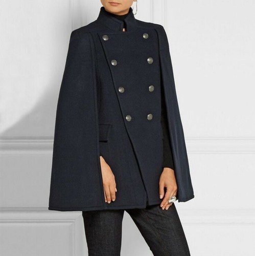 Occident Women's Loose Wool Cape Coat 