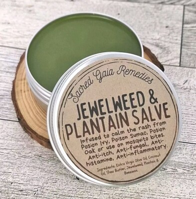 Jewelweed & Plantain Salve Poison Ivy Oak, STOPS ITCH FAST!! EXTRA STRENGTH Balm