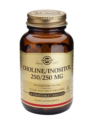 Solgar Choline & Inositol 250mg/250mg - 50 Vegetable Capsules